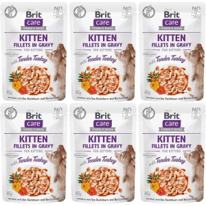 Brit Care Cat FG Kitten Tender Turkey Pouch ZETAW 6x85g kawałki w sosie karma dla kociąt