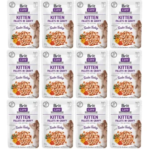Brit Care Cat FG Kitten Tender Turkey Pouch ZETAW 12x85g kawałki w sosie karma dla kociąt
