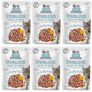 Brit Care Cat FG Sterylized Rabbit Pouch ZESTAW 6x85g mokra karma dla kotów