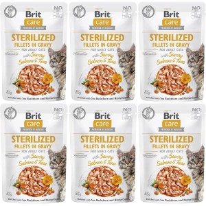 Brit Care Cat FG Sterylized Salmon&Tuna Pouch ZESTAW 6x85g karma mokra dla kota