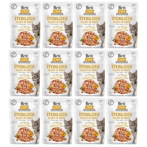 Brit Care Cat FG Sterylized Salmon&Tuna Pouch ZESTAW 12x85g karma mokra dla kota