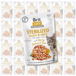 Brit Care Cat FG Sterylized Salmon&Tuna Pouch ZESTAW 24x85g karma mokra dla kota