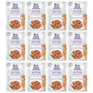 Brit Care Cat FJ Fine Savory Salmon ZESTAW 12x85g kawałki w sosie karma dla kociąt