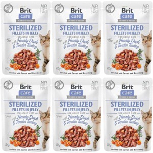Brit Care Cat FJ Sterylized Duck&Turkey Pouch ZESTAW 6x85g karma mokra dla kota