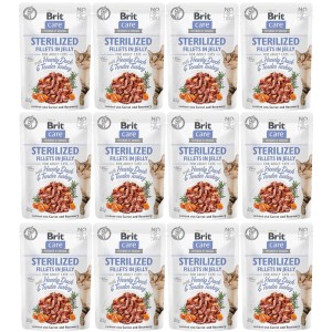 Brit Care Cat FJ Sterylized Duck&Turkey Pouch ZESTAW 12x85g karma mokra dla kota