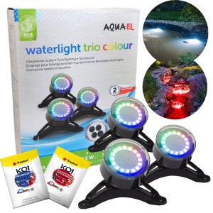 Aquael WaterLight Trio Colour 3 Kolorowe Lampy LED do oczka + gratisy