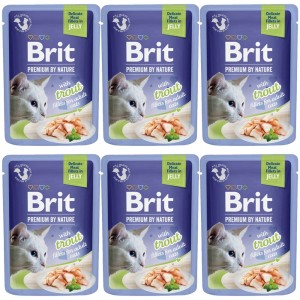 Brit Premium Trout Fillets Adult ZESTAW 6x85g karma mokra dla kota pstrąg 