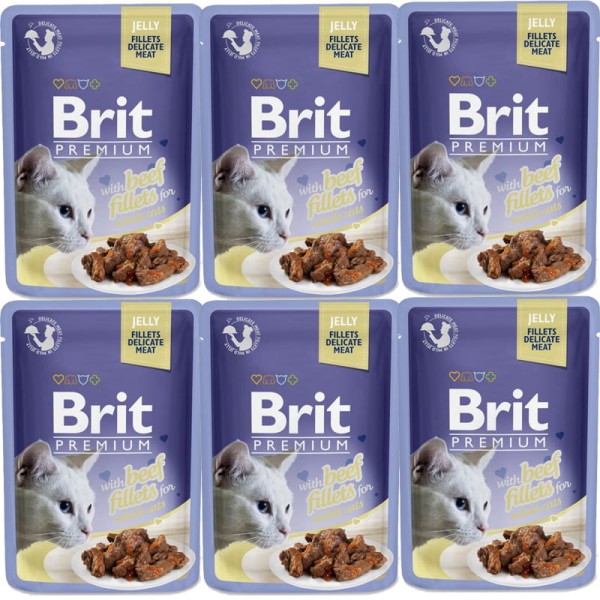 Brit Premium Beef Jelly ZESTAW 6x85g karma mokra dla kota wołowina galareta