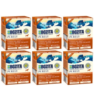 Bozita Purely Pate Duoprotein Wołowina Łosoś ZESTAW 6x370g karma mokra dla psa