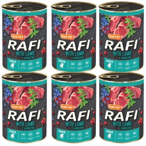 Rafi Pełnoporcjowa Mokra Karma dla Szczeniąt Jagnięcina ZESTAW 6 x 400g