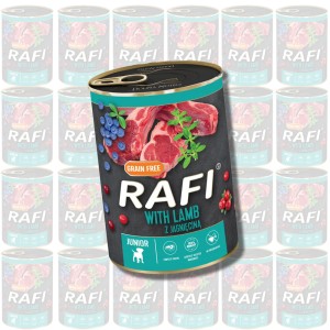  Rafi Pełnoporcjowa Mokra Karma dla Szczeniąt Jagnięcina ZESTAW 24 x 400g