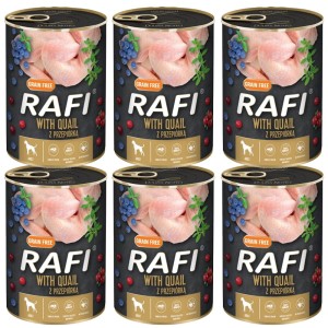Rafi Pełnoporcjowa Mokra Karma dla Psa Przepiórka ZESTAW 6 x 800g