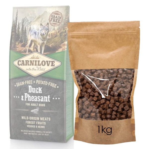 CARNILOVE DUCK&PHEASANT FOR ADULT 1kg karma sucha dla psa kaczka ROZWAŻANA