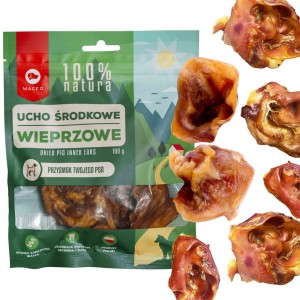 Maced Przysmak Gryzak dla Psa Ucho środkowe Wieprzowe 100% Natura 100g