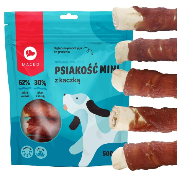 Maced pałka biała kość z kaczką 12cm 500g przysmak