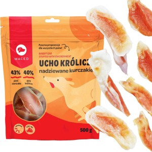 Maced ucho królicze z kurczakiem 500g przysmak psa