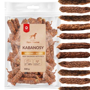 Maced kabanosy wołowe z ryżem 500g przysmak psa