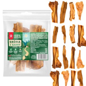 MACED Suszone skóra z sarny 100% naturany przysmak dla psa 50g