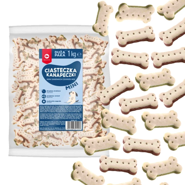 Maced ciastka przysmak psa kanapka mix smaków 1kg