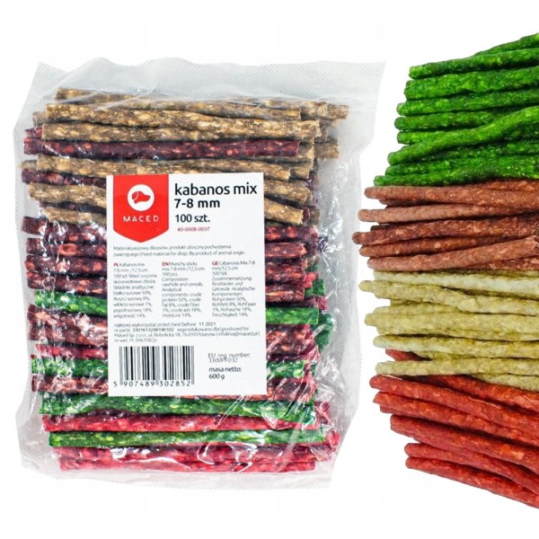 Maced gryzaki kabanosy mega mix przysmak 100szt