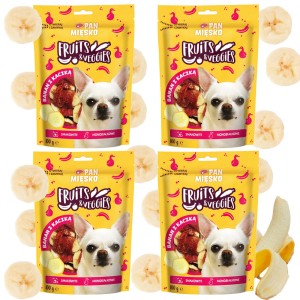Pan Mięsko Przysmak dla psa Fruits & Veggies Banan z kaczką 4x100g