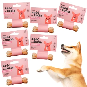 AZANKI Kość do żucia MINI ze skóry końskiej z jagodami goji 10cm 6szt