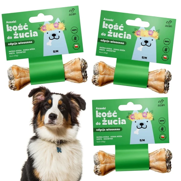 AZANKI Kość Wiosenna z Kozą S/M 12cm - 3 szt.