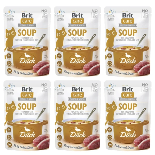 Brit Care Cat Soup With Duck Bezzbożowa Zupka dla kota Kaczka 6x75g