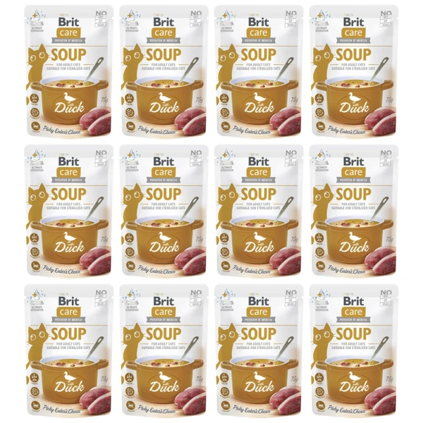 Brit Care Cat Soup With Duck Bezzbożowa Zupka dla kota Kaczka 12x75g