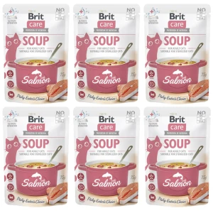 Brit Care Cat Soup With Salmon Zupka z Łososiem Dla Kota Mokra Karma 6x75g 