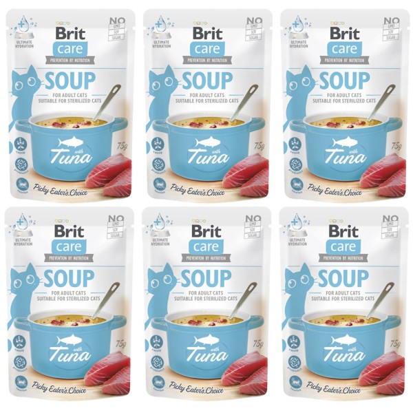 Brit Care Cat Soup With Tuna Zupka Dla Kota z Tuńczykiem Mokra Karma 6x75g