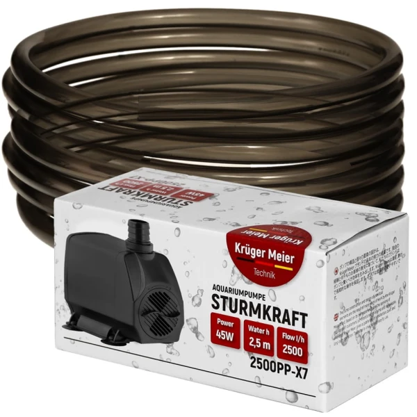 Kruger Meier System Podmiany Wody Pompa 2500l/h + Wąż 6m do Akwarium