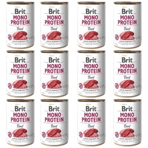 BRIT MONO PROTEIN Beef WOŁOWINA karma mokra w puszce dla psa pakiet 12x400g
