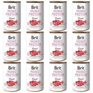 BRIT MONO PROTEIN Lamb JAGNIĘCINA karma mokra w puszce dla psa 12x400g