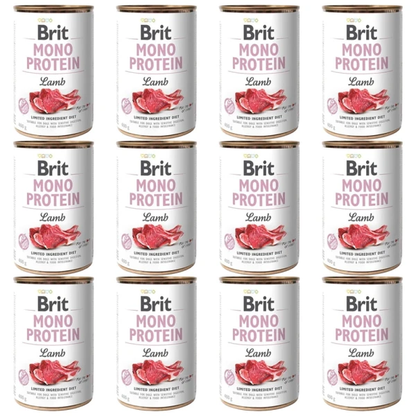 BRIT MONO PROTEIN Lamb JAGNIĘCINA karma mokra w puszce dla psa 12x400g