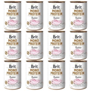 BRIT Mono Protein Rabbit królik karma mokra w puszce dla psa Zestaw 12x400g