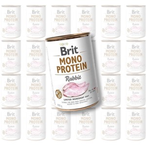 BRIT Mono Protein Rabbit królik karma mokra w puszce dla psa Zestaw 24x400g