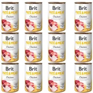 BRIT Pate & Meat Chicken Kurczak karma mokra dla psa z kurczakiem Pakiet 12x400g
