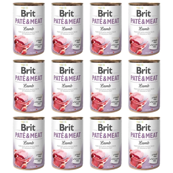 BRIT Pate & Meat Lamb Karma Mokra dla Psa z Jagnięciną Zestaw 12x400g