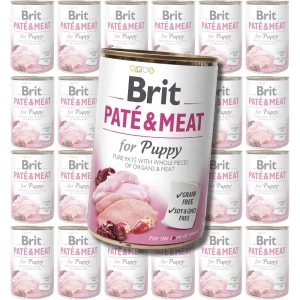 BRIT Pate & Meat Puppy Zestaw Karma Mokra dla Szczeniąt Indyk 24x400g