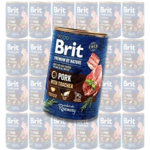 BRIT Premium Pork & Trachea Karma Mokra dla Dorosłych Psów Zestaw 24x400g