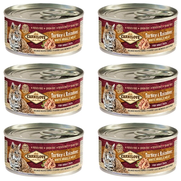 Carnilove Cat WMM Adult Turkey & Reind Mokra Karma dla Kota Zestaw 6x100g