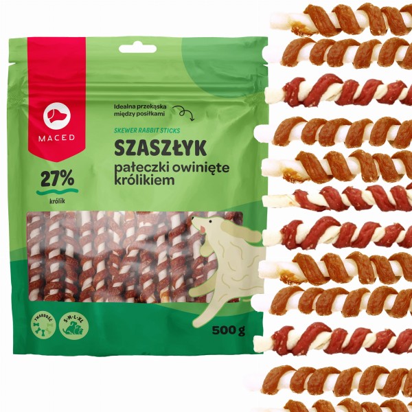 Maced Przysmak dla Psa Pałeczki Wołowe z Królikiem 500g
