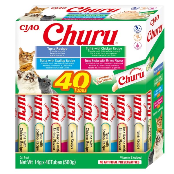 Inaba Churu Variety Przysmak dla Kota Owoce Morza 40x14g (560g)