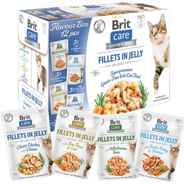 Brit Care Cat FJ Flavour Box Karma Mokra dla Kota w Galaretce 12x85g