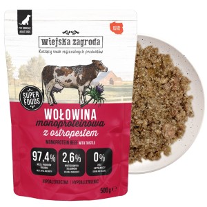 Wiejska Zagroda Karma mokra dla psa Monobiałkowa Wołowina (dorosły) 500g