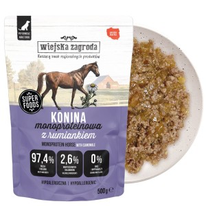 Wiejska Zagroda Karma mokra dla psa Monobiałkowa Konina (dorosły) 500g