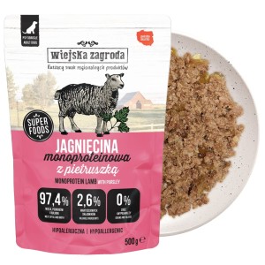 Wiejska Zagroda Karma mokra dla psa Monobiałkowa Jagnięcina (dorosły) 500g
