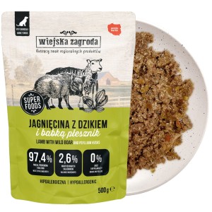 Wiejska Zagroda Karma mokra dla psa Jagnięcina z dzikiem (dorosły) 500g