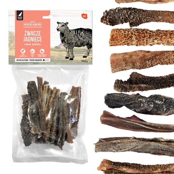 Wiejska Zagroda Przysmak dla psa Gryzaki Żwacze jagnięce (dorosły) 100g
